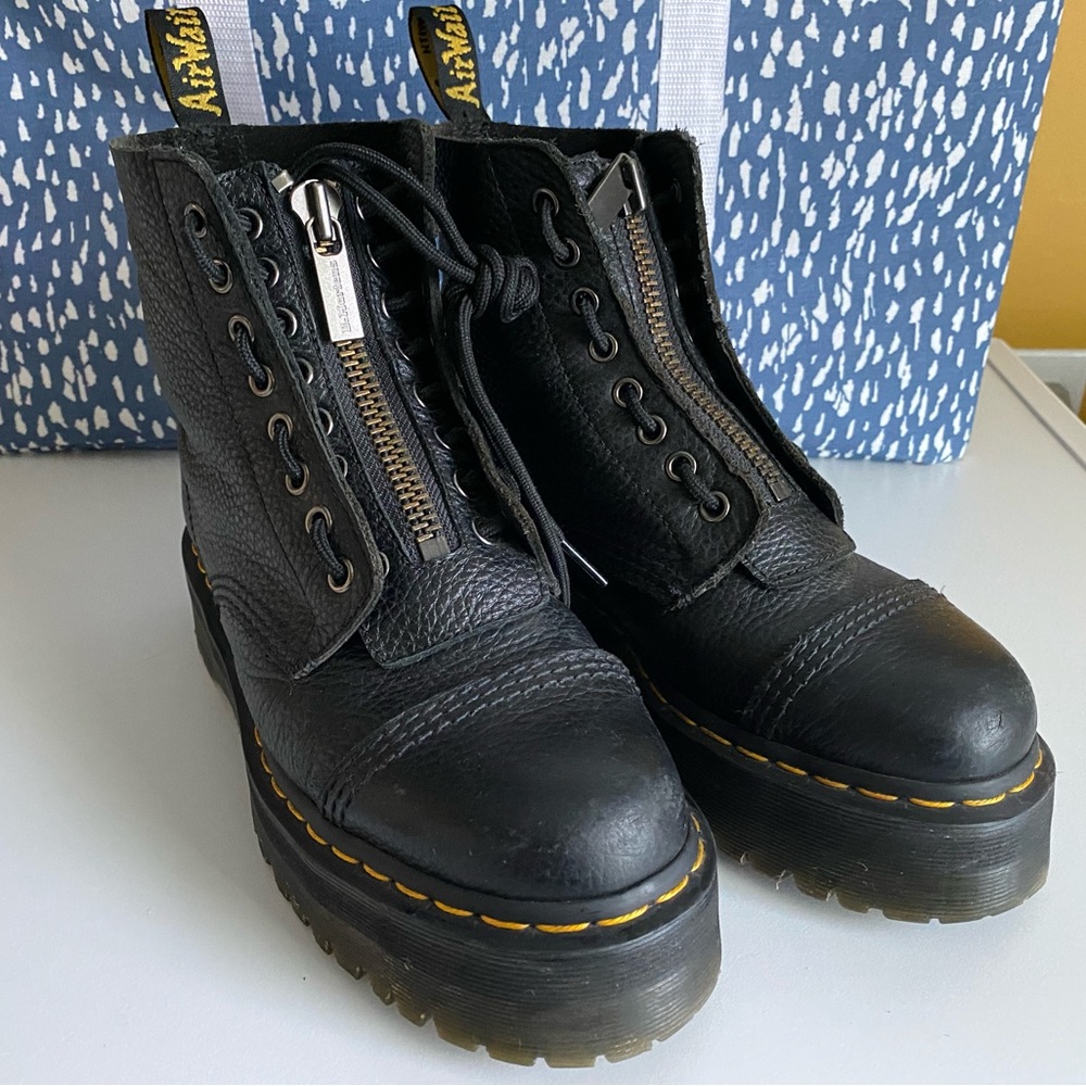 Dr. Martens Sinclair Milled Nappa Leather Platform Boots (Black)